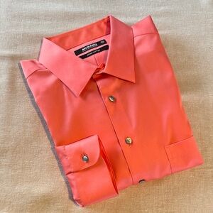 Murano Coral/Salmon Men's Dress Shirt - Classic Point Collar